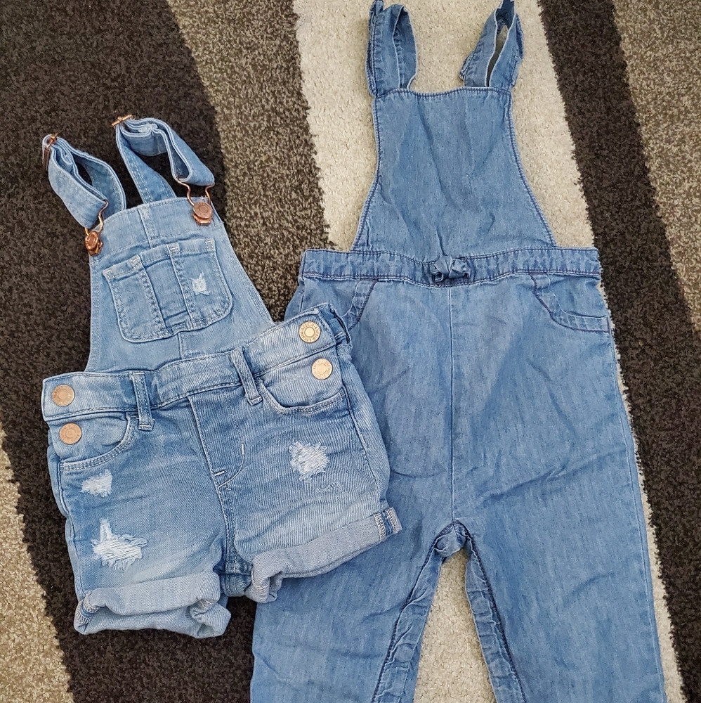 Toddler Girls Overalls Bundle Lot Sz 18-24 months